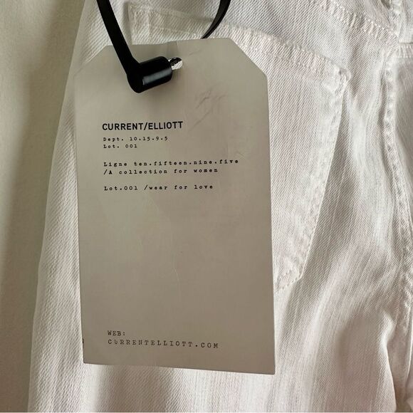 Current / Elliott The High Waist Stiletto White Distressed Jeans Size 24 - Picture 4 of 7